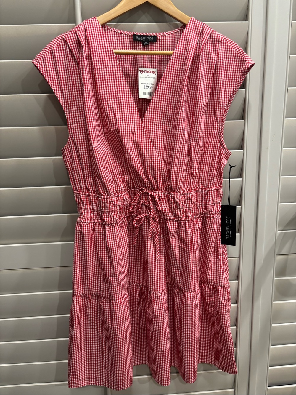 NWT Rachel Zoe Red Gingham Dress - Size XL